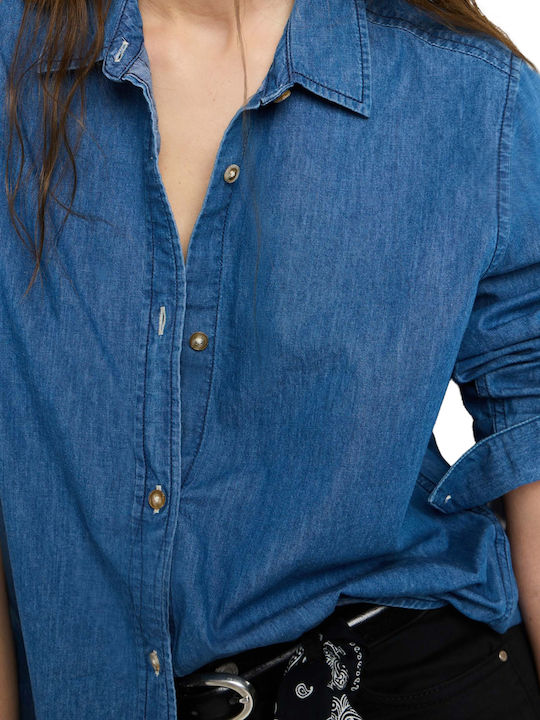 Long Sleeve Women's Denim Shirt