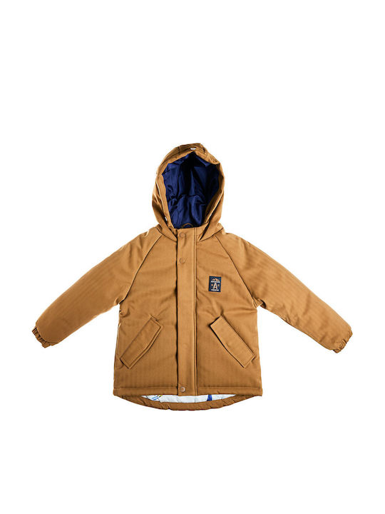 Kids Short Fur with Lining and Hood Beige