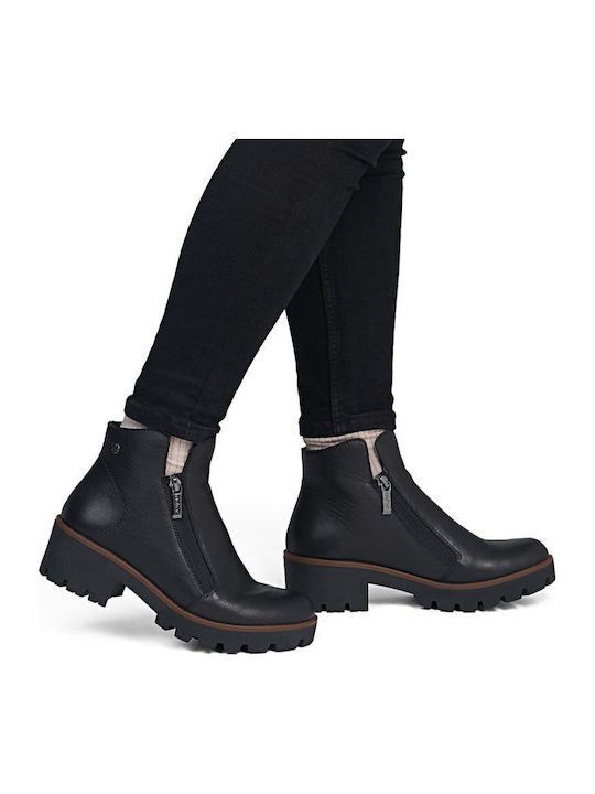 Leather Women's Ankle Boots Black