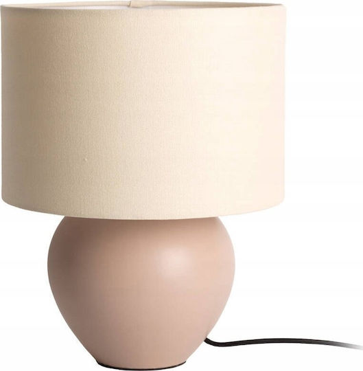Leitmotiv Ceramic Table Lamp for E27 Fitting with Beige Shade and Base