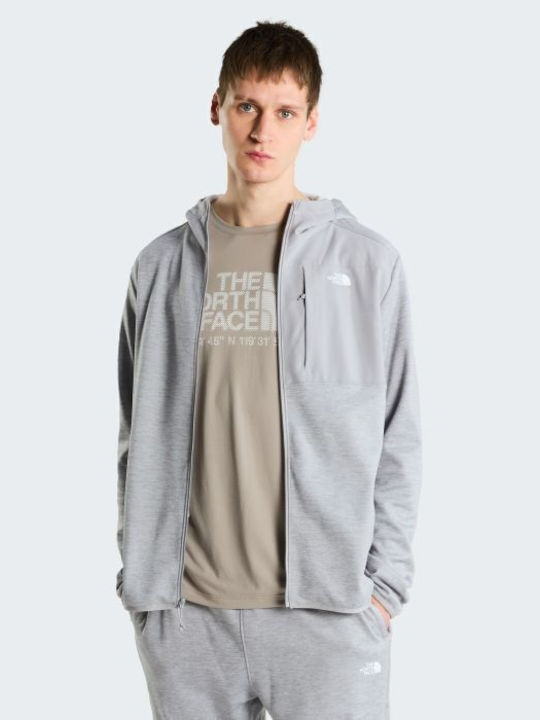 Men's Hooded Fleece Jacket Tnf Pale Grey Heather