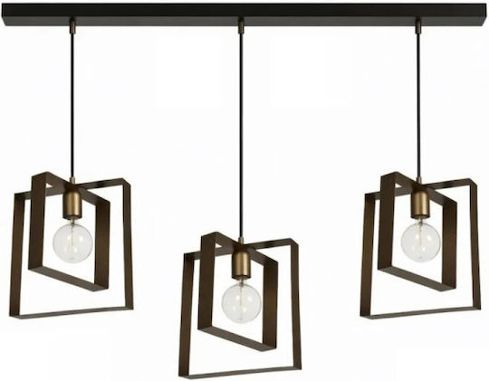 NG Santas Lumini Suspendate Bronz Calea Ferată cu Bază de Bec E27 100x80cm