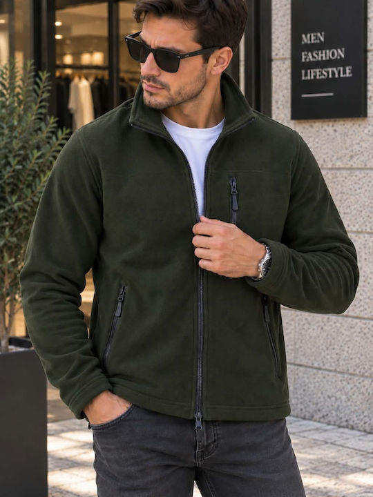 Herren Fleecejacke Khaki