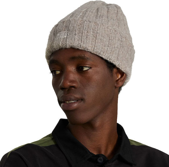 Tall Cuff Beanie Men's Beanie Knitted in Ecru Colour