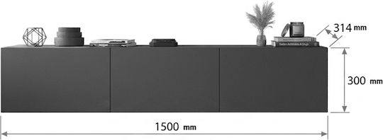 Έπιπλο Τηλεόρασης Felita Ανθρακί Μ150xΠ31.4xΥ30cm