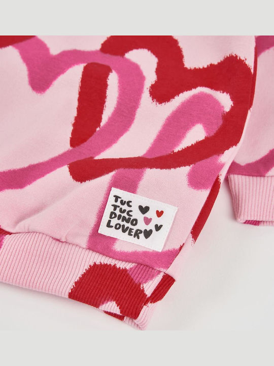 Rochie de fete din fleece cu mânecă lungă Hearts