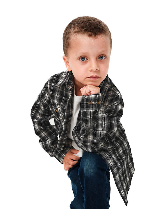 Kinderhemd Geprüft Langärmelig Schwarz