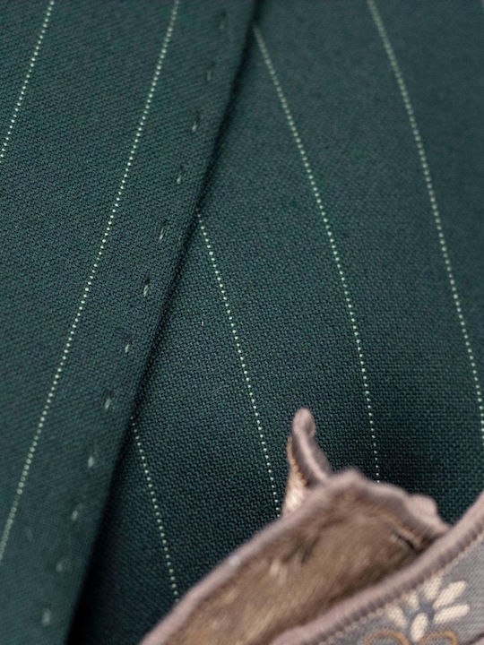 Costum Bărbați Cu Vestă Cu Croială Slim Verde