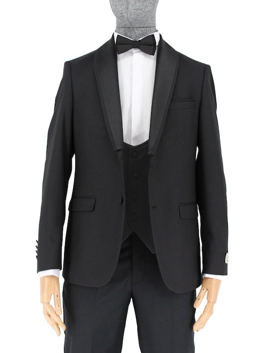 Costum bărbătesc cu vestă negru