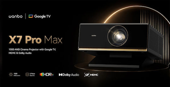Wanbo X7 Pro Max Beamer DLP Full HD mit Wi-Fi und Eingebauten Lautsprechern
