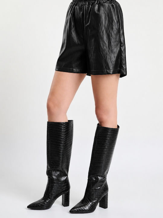 Women's Leather Shorts Black