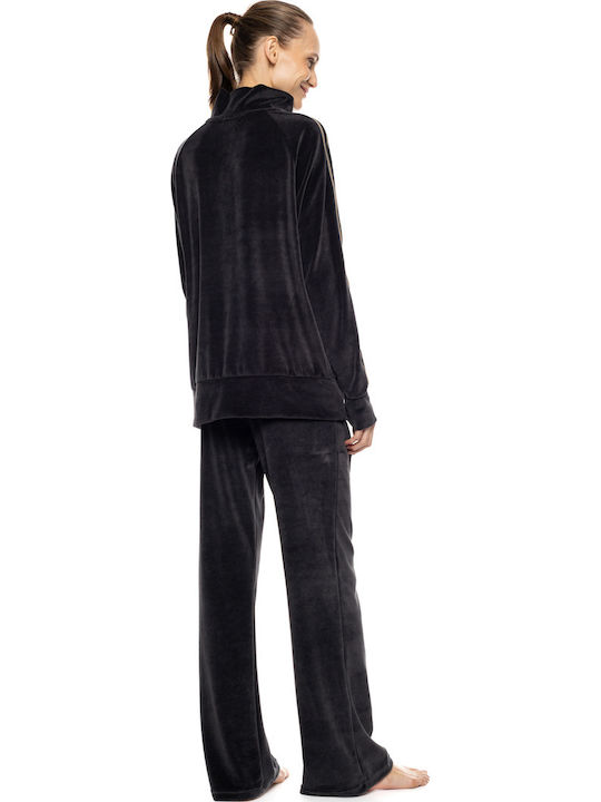 Velvet Grey Sweatpants Set