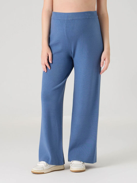 Women's Knitted Maternity Pants Blue