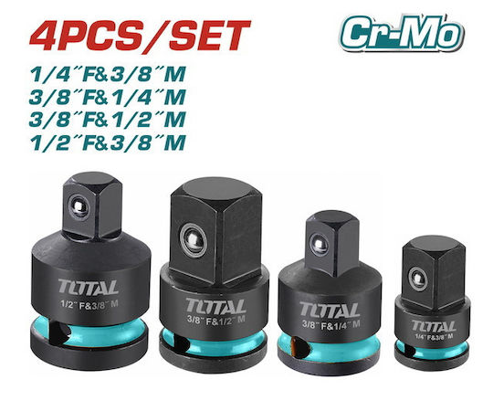 Total Professionelles Satz Adapter Pneumatisch Schwarz 4 Stück Thisad12438