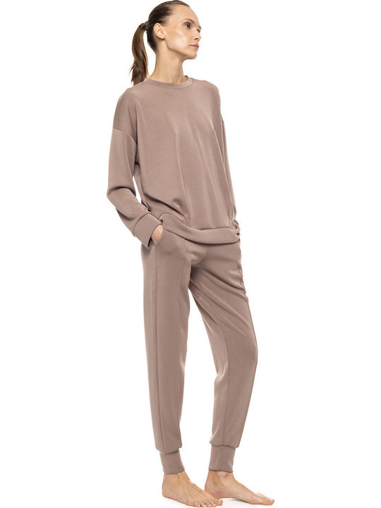 Pink Label Winter Women's Pyjamas Set Chocolate Pink Label Winter Women's Pyjamas Set Chocolate