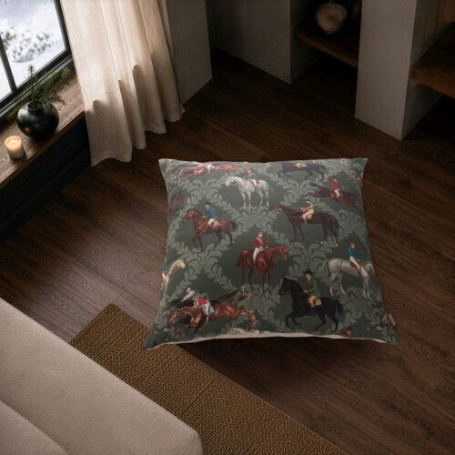 Teoran Sofa Cushion From 100% Cotton Green 50x50cm