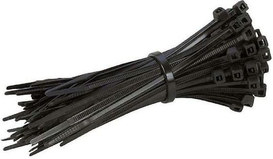 Powertech Kunststoff Kabelbinder 200mmx2.5mm in Schwarz Farbe 100St TIES-044