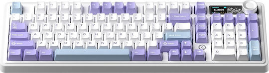 Ajazz AK980 V2 Безжично Гейминг Клавиатура Tenkeyless с Merrard превключватели и RGB осветление Английски (САЩ) Лилаво