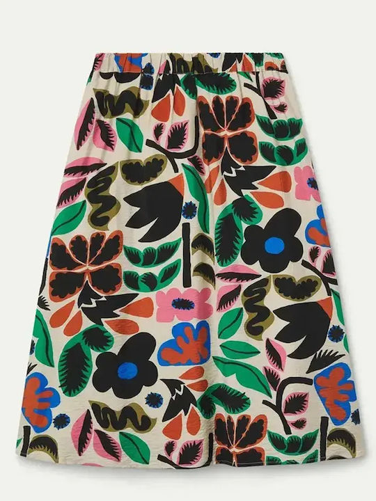 High Waist Midi Skirt Multi