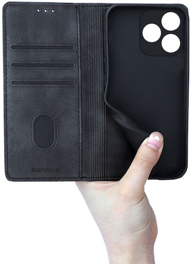 Θήκη Πορτοφόλι Vintage Magnet Wallet Sonique Honor 600 Lite 5g Μαύρο