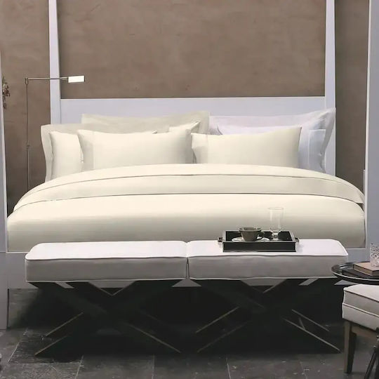 Valeron Set Huse Pentru Pilote 200x220cm Dublu Cu 4 Fețe De Pernă & 1 Cearșaf Cream