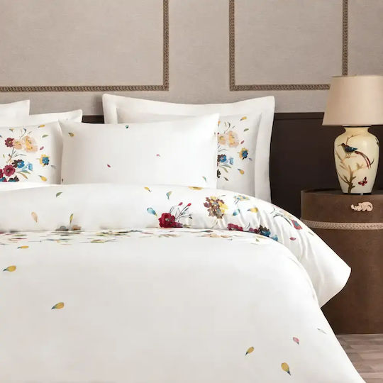 Valeron Set Huse Pentru Pilote 200x220cm Duble Cu 4 Fețe De Pernă Și 1 Cearceaf Alb