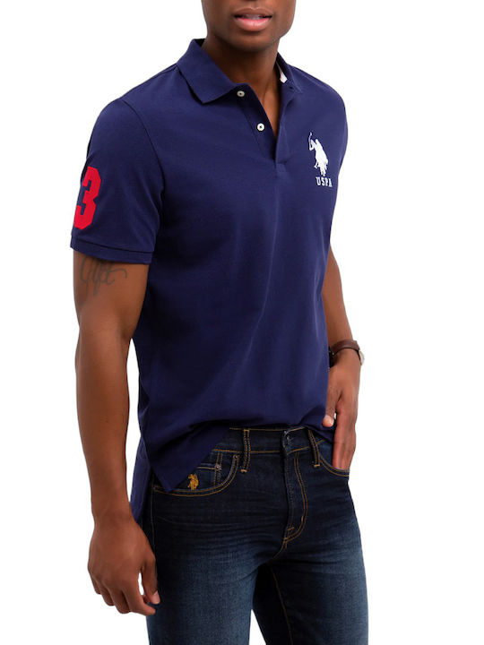Polo Bluza Tricou Cu Mânecă Scurtă Albastru Marin