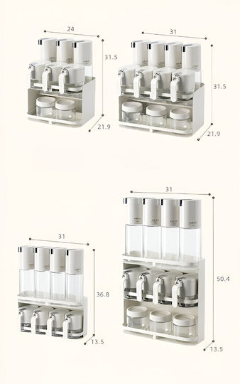 Plastic Spice Organizers on Base White 12 pcs
