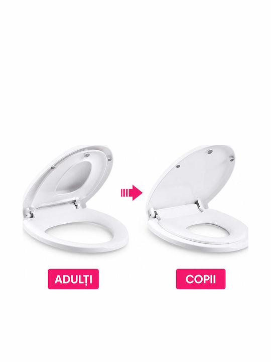 Capac de toaletă pentru copii din plastic alb
