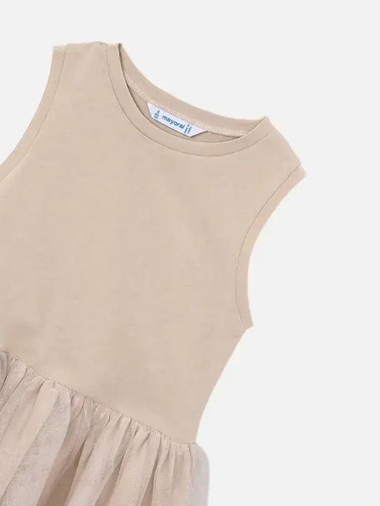 Girls Knitted Dress Brown Dark