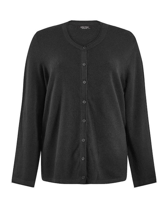 Celestino Gestrickte Damen Strickjacke Weiche Textur Schwarz
