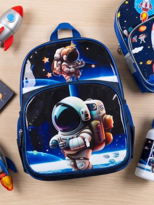 School Backpack For Elementary With Water Bottle Holder Blue