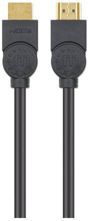 Manhattan Geflochtenes HDMI-Kabel mit HDMI-Stecker - HDMI-Stecker 5m Schwarz