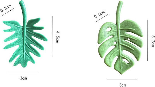 Set 4 Refrigerator Magnets Flippy Leaf Design Made Abs Magnet Green