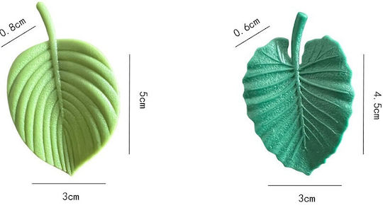 Set 4 Refrigerator Magnets Flippy Leaf Design Made Abs Magnet Green