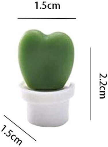 Set 6 Refrigerator Magnets Flippy Cactus In Pot Design Made Abs Magnet Green White