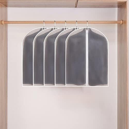 Sac De Depozitare Din Plastic Pentru Costum / Haină În Culoare Albă 60x80cm 5 Bucăți