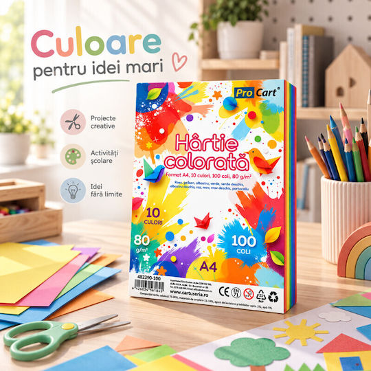 Colored Paper A4 80 G/m² 100 Sheets Top 10 Colors