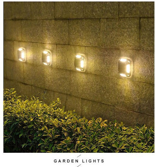 Set of 4 Wall Mounted Solar Lights with Warm White Light 3000K IP65 9x9cm