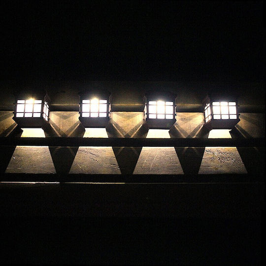 Set 2 Lampi Solare Montate Pe Perete Tip Lanternă Cu Lumină Alb Cald 11.5x8.3cm