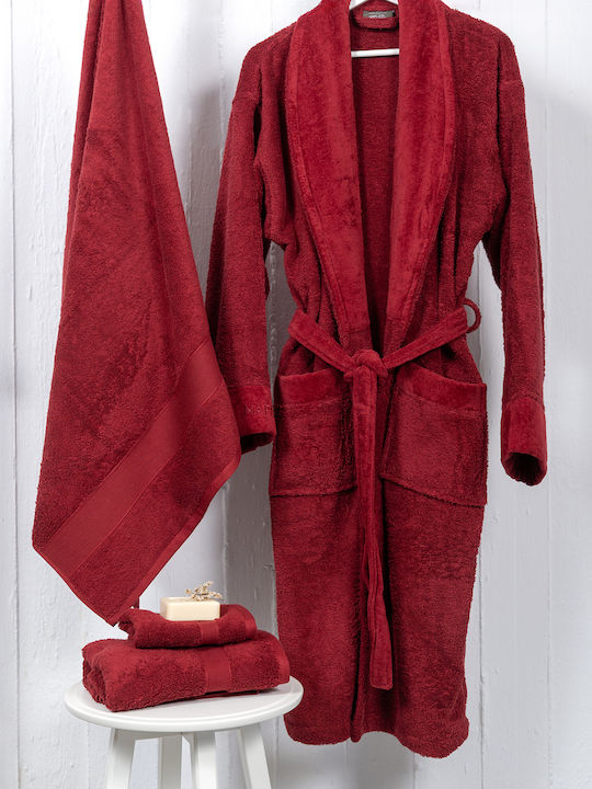 Viokarpet Bonjour Bademantel mit Halsband Deep Red