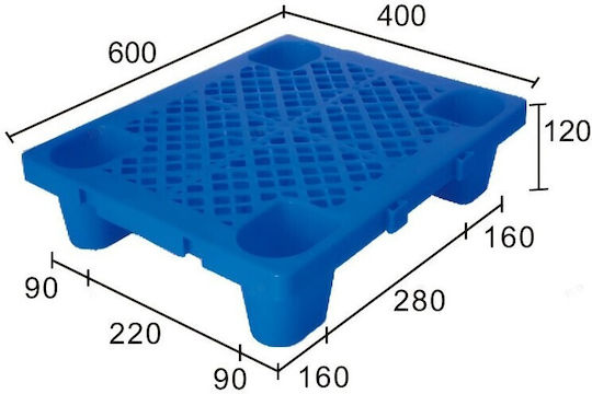 Paletă De Transport Flippy 60 X 40 X 12 Cm Din Plastic Durabil Paletă Pentru Stivuitor Depozit Rezistentă La Umiditate Grilaj Îngroșat 4