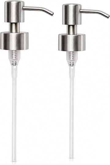Set 2 X Capace De Înlocuire Cu Pompă Tip Dispenser Săpun Lichid Oțel Inoxidabil 28 Mm Filet Finisaj Periat