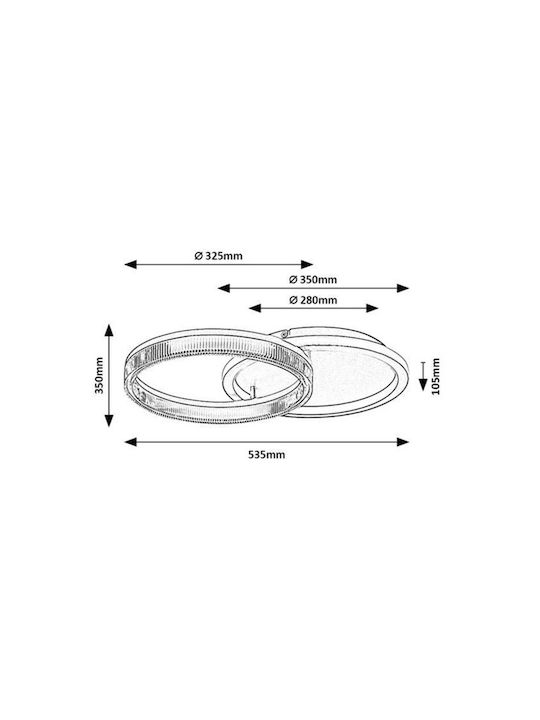 Rabalux Intelligente Deckenleuchte 53,5cm LED mit Fernbedienung Rabalux Intelligente Deckenleuchte 53,5cm LED mit Fernbedienung
