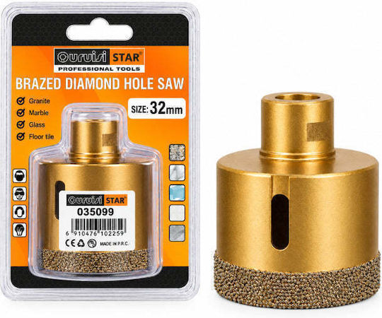 Uruisi Star Diamantkronen-Gewindeschneiden Trockenschnitt mit Durchmesser von 32mm bis 38mm für Fliesen