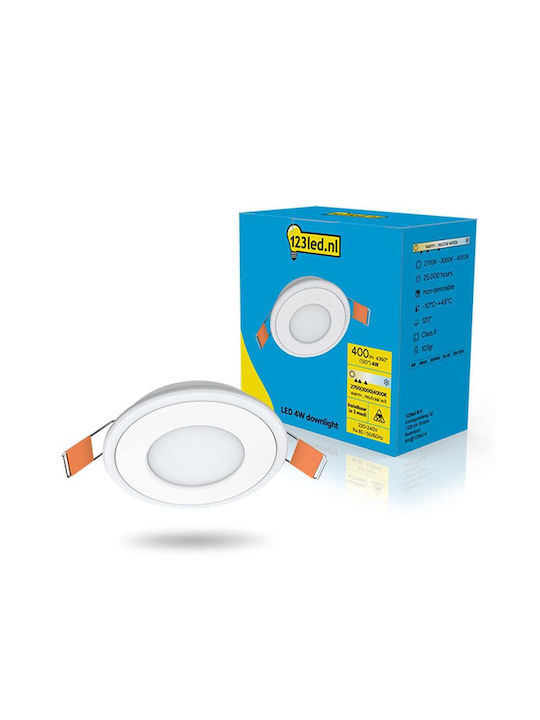 123led Spot Rotund Din Plastic Încorporat Cu LED Și Lumină Alb Cald Alb