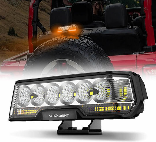Водоустойчива Алуминиева LED Лента за Разсейване 16.3cm 38w 12-24v 4840lm 6000k Студено Бяло Оранжево Ip68 A500-wl3y-6fd Novsight