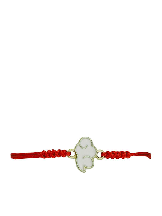 Bratari Martisor Pentru Femei Copii Set Module 12 Piese Pandantiv Emailat Alb Design Nor Pufos Snur Reglabil Rosu