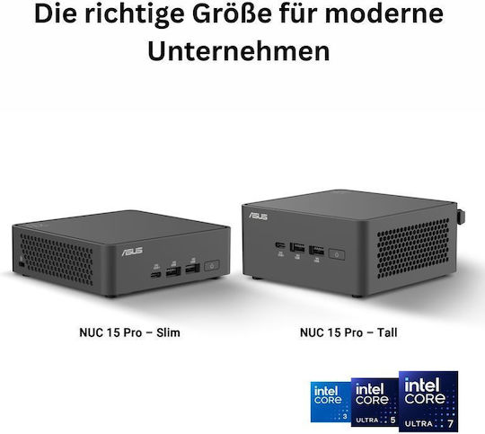 Asus NUC 15 Pro Mini PC (Kern Ultra 7 255H/32GB DDR5/1.0TB SSD/W11 Pro)
