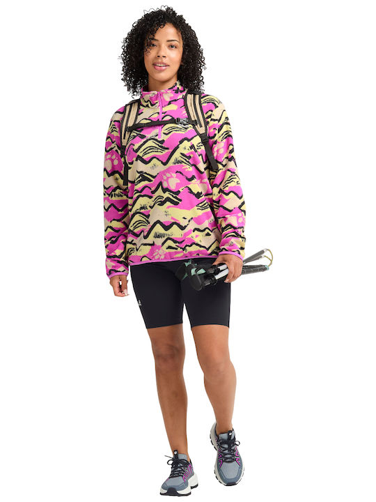 Cardigan Scurt Fleece Pentru Femei Cu Fermoar Galben